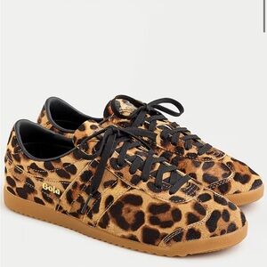 New J. Crew Gola Bullet Leopard calf hair low profile sneakers athletic size 6